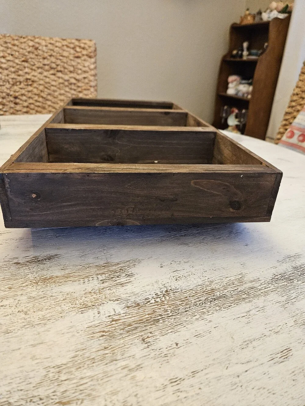 Rustic 3-Tier Wood Shelf Organizer in Dark Brown